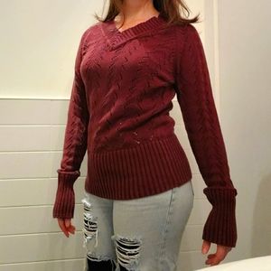 2/$20 Maroon V-Neck Sweater